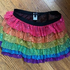 Sparkle Athletic neon rainbow ruffle sparkle skirt